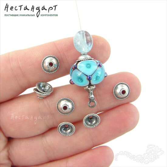 Чашечки для бусин Dome Sterling Silver 8х3,5 мм, изображение 3