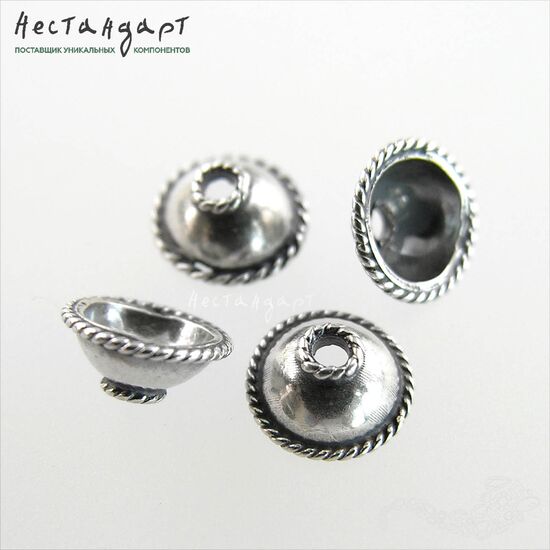 Чашечки для бусин Dome Sterling Silver 8х3,5 мм, изображение 5