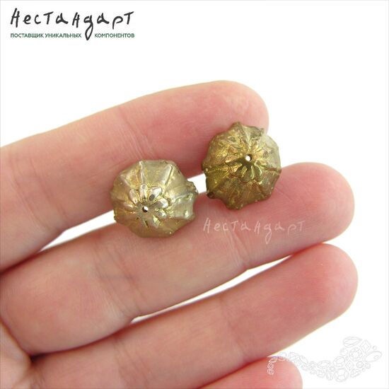 Чашечки для бусин Sweet Pea Flower латунь 15х8 мм, изображение 2