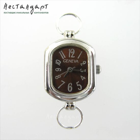 Основа для изготовления часов Geneva CL-8 Chocolate Satin Silver 30x19 мм, изображение 3