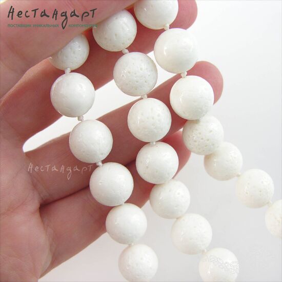 Коралл натуральный губчатый отбеленный 12 мм, изображение 2