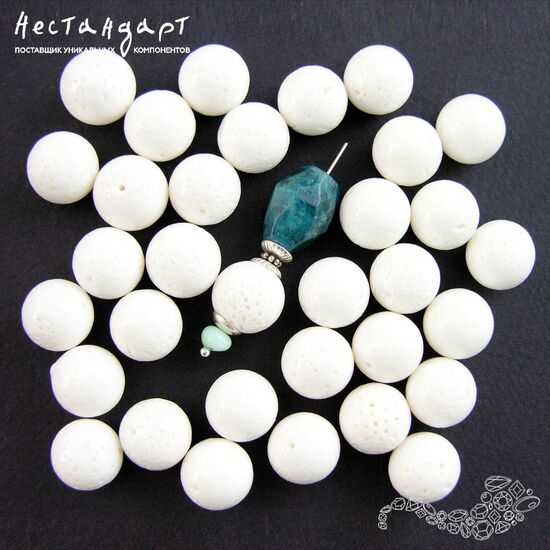 Коралл натуральный губчатый отбеленный 12 мм, изображение 3