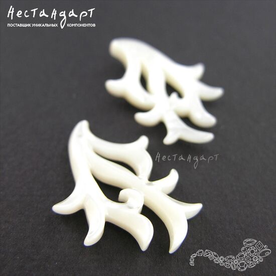 Перламутр натуральный резной Precious Coral 22х30 мм, изображение 4