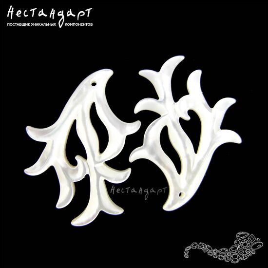 Перламутр натуральный резной Precious Coral 22х30 мм, изображение 5