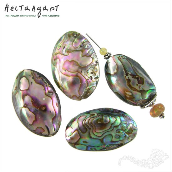 Гелиотис объемная бусина Peacock Fancy 25-37 мм