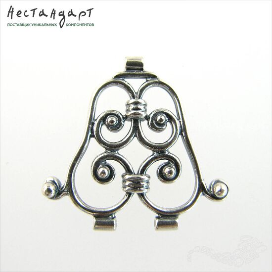Коннектор Ornament Silver Plated 23х25 мм