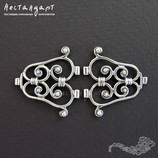 Коннектор Ornament Silver Plated 23х25 мм, изображение 4