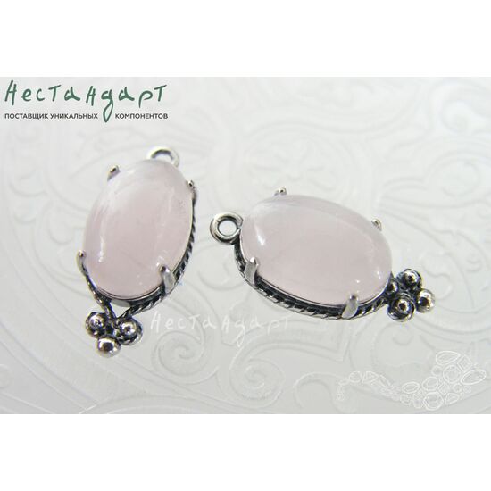 Подвеска Rose Quartz Silver Plated 19х8,5 мм