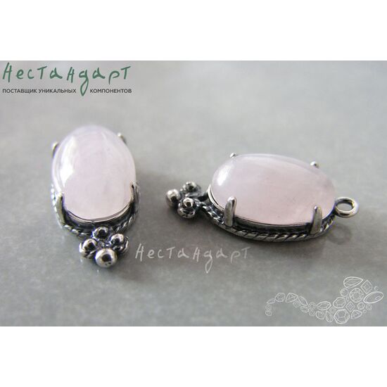 Подвеска Rose Quartz Silver Plated 19х8,5 мм, изображение 2