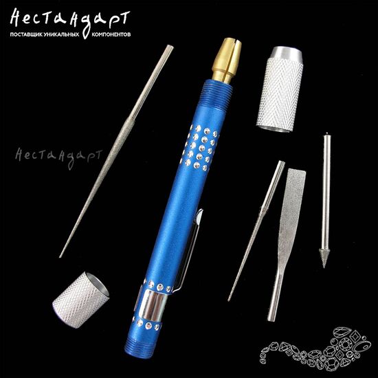 Мини-дрель ручная с набором бориков и надфилей