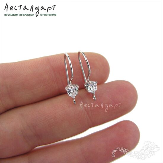 Швензы Ice Heart Sterling Silver Rhodium Plated 19 мм (пара)