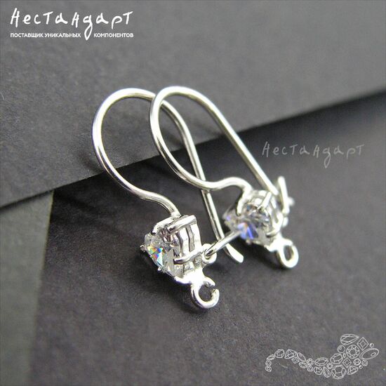 Швензы Ice Heart Sterling Silver Rhodium Plated 19 мм (пара), изображение 2