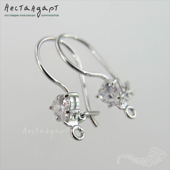 Швензы Ice Heart Sterling Silver Rhodium Plated 19 мм (пара), изображение 3