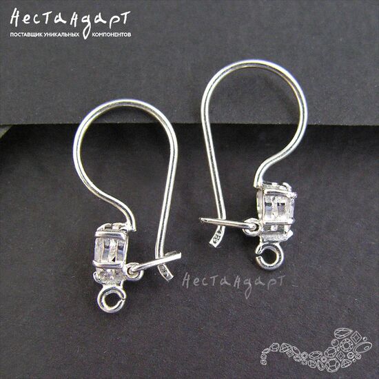 Швензы Ice Heart Sterling Silver Rhodium Plated 19 мм (пара), изображение 4