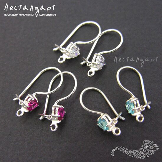 Швензы Ice Heart Sterling Silver Rhodium Plated 19 мм (пара), изображение 5