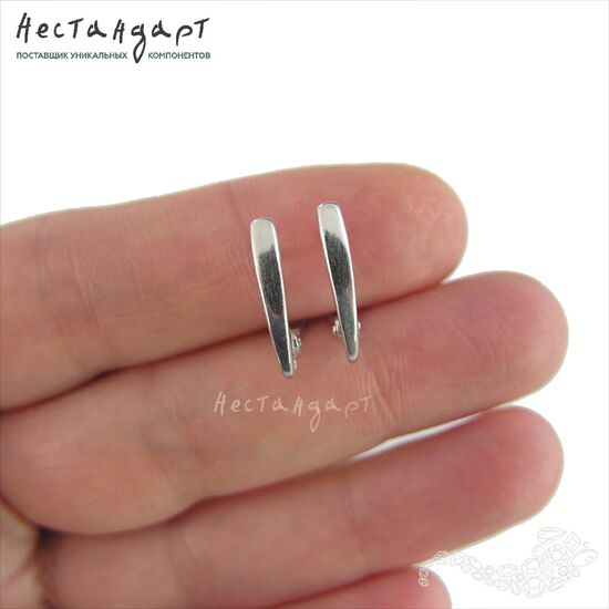 Швензы Surf Sterling Silver Rhodium Plated 16х2,5 мм (пара), изображение 2