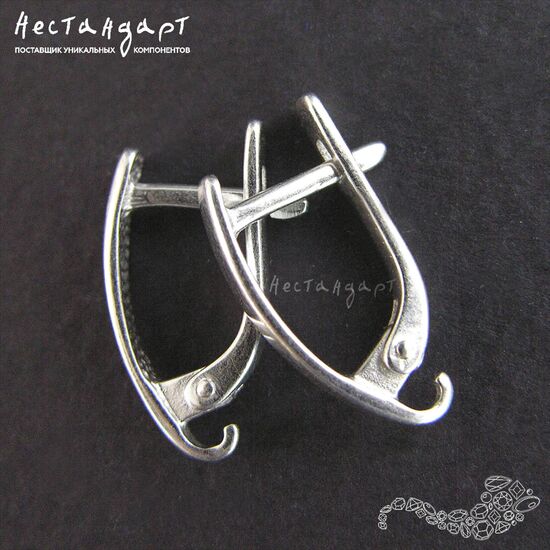 Швензы Surf Sterling Silver Rhodium Plated 16х2,5 мм (пара), изображение 3