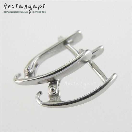 Швензы Surf Sterling Silver Rhodium Plated 16х2,5 мм (пара), изображение 4