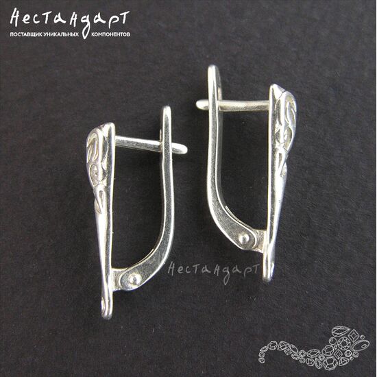 Швензы Elvish Sterling Silver Rhodium Plated 19x6 мм (пара), изображение 2