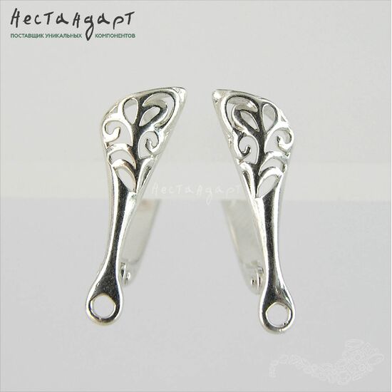 Швензы Elvish Sterling Silver Rhodium Plated 19x6 мм (пара), изображение 3