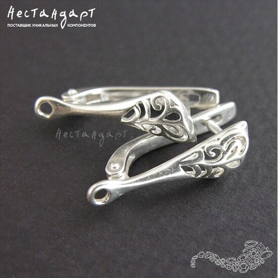 Швензы Elvish Sterling Silver Rhodium Plated 19x6 мм (пара), изображение 4