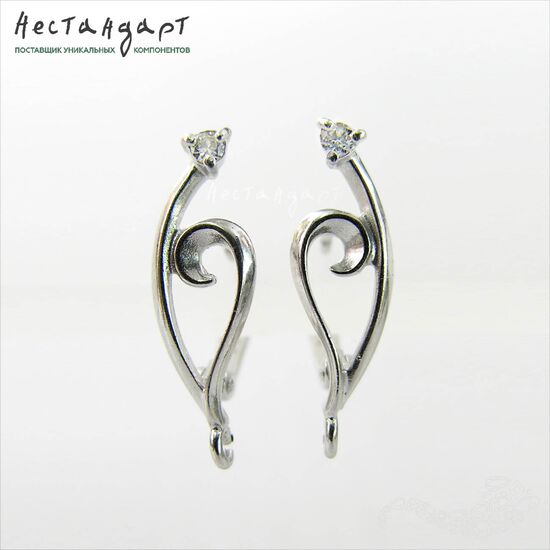 Швензы Vernal Sterling Silver Rhodium Plated 20х6 мм (пара)