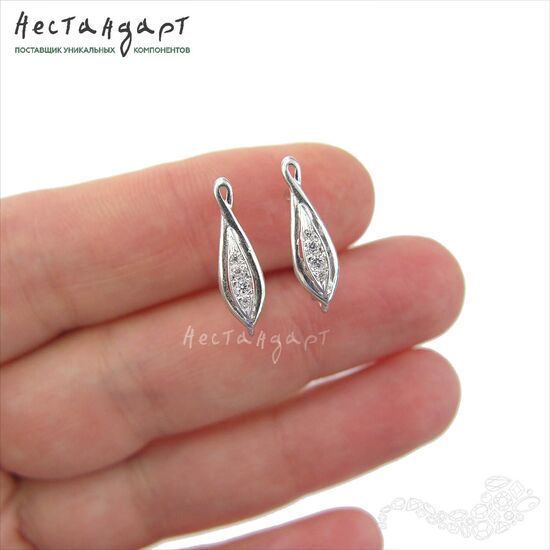 Швензы Quill Sterling Silver Rhodium Plated 18х5 мм (пара), изображение 3