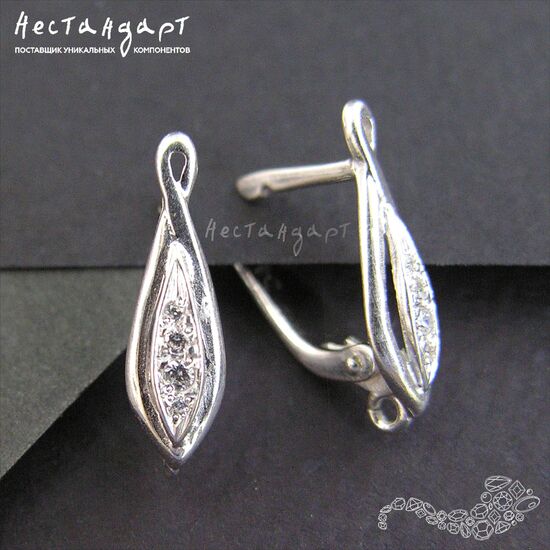 Швензы Quill Sterling Silver Rhodium Plated 18х5 мм (пара), изображение 4