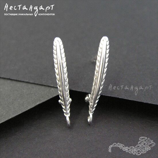 Швензы Epoch Sterling Silver Rhodium Plated 17,5х2,5 мм (пара), изображение 4