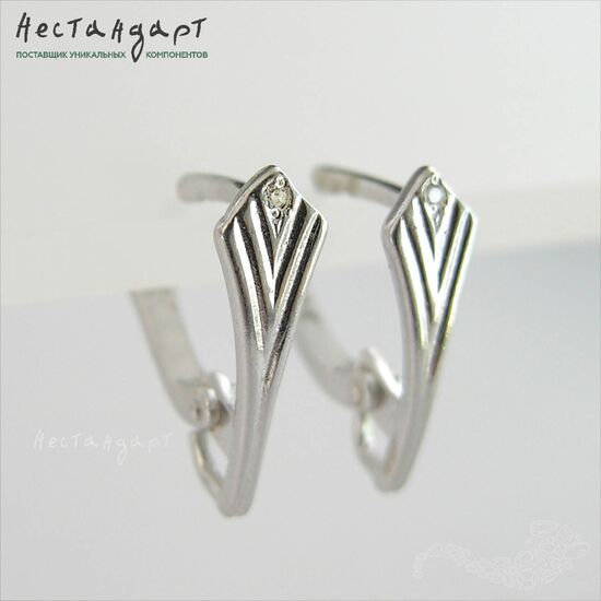 Швензы Dainty Sterling Silver Rhodium Plated 16х5 мм (пара)