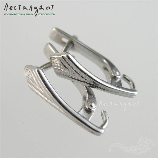 Швензы Dainty Sterling Silver Rhodium Plated 16х5 мм (пара), изображение 4