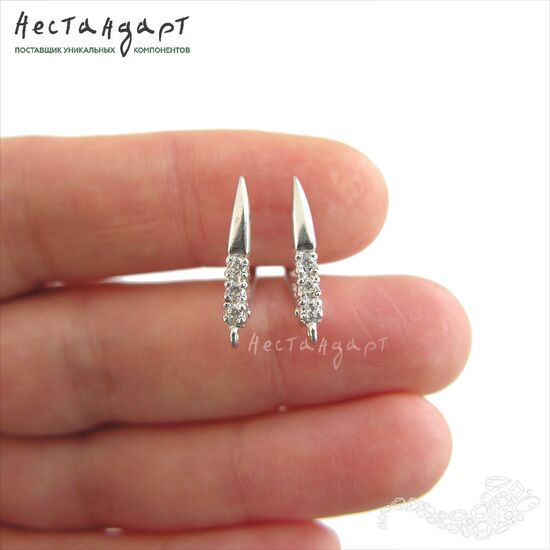 Швензы Kandinsky Sterling Silver Rhodium Plated 17х3 мм (пара), изображение 2