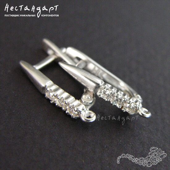 Швензы Kandinsky Sterling Silver Rhodium Plated 17х3 мм (пара), изображение 3