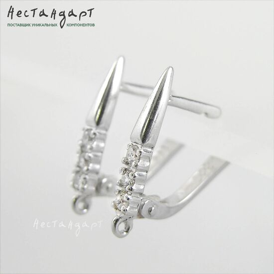 Швензы Kandinsky Sterling Silver Rhodium Plated 17х3 мм (пара), изображение 4