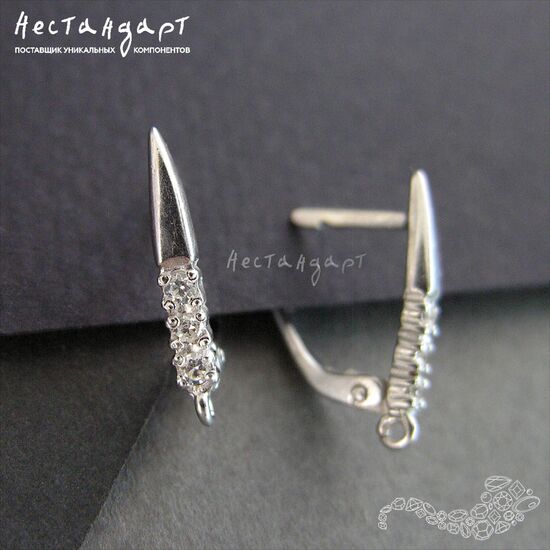 Швензы Kandinsky Sterling Silver Rhodium Plated 17х3 мм (пара), изображение 5