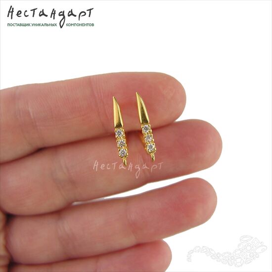 Швензы Kandinsky Vermeil Sterling Silver 17х3 мм (пара), изображение 2