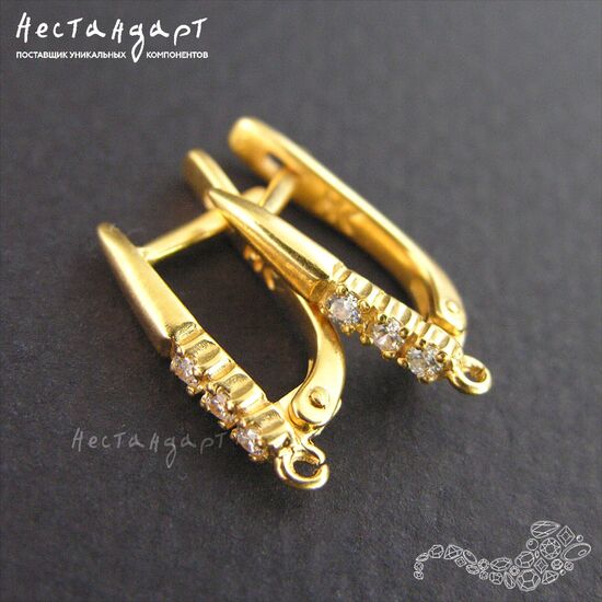 Швензы Kandinsky Vermeil Sterling Silver 17х3 мм (пара), изображение 3