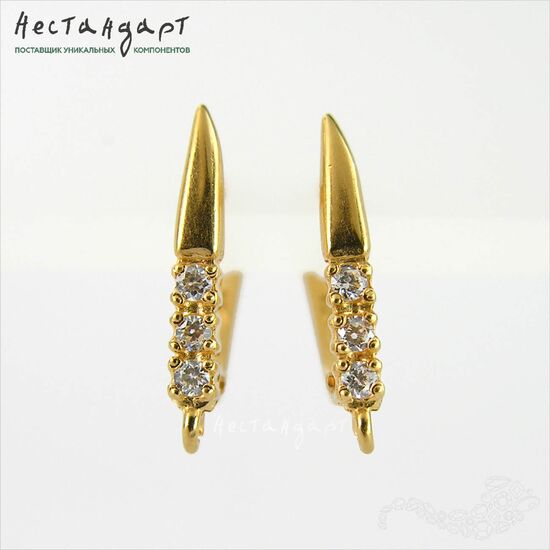 Швензы Kandinsky Vermeil Sterling Silver 17х3 мм (пара), изображение 4