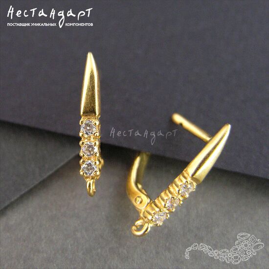 Швензы Kandinsky Vermeil Sterling Silver 17х3 мм (пара), изображение 5