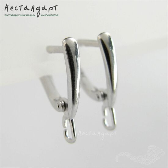 Швензы Brevità Sterling Silver Rhodium Plated 17х2,5 мм (пара)