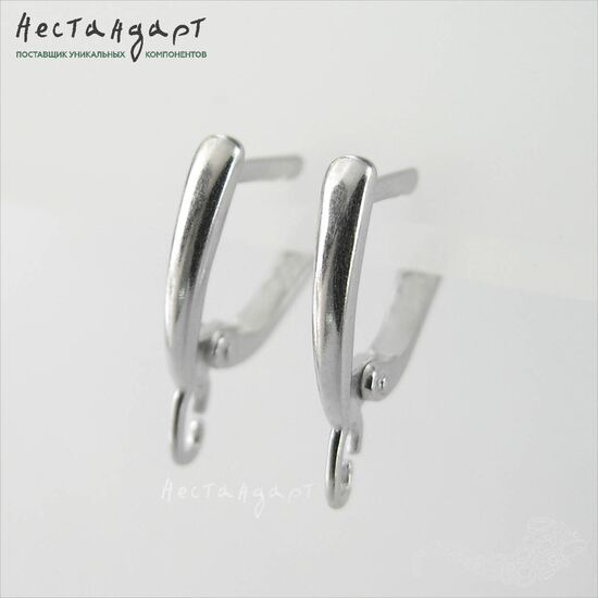 Швензы Brevità Sterling Silver Rhodium Plated 17х2,5 мм (пара), изображение 4