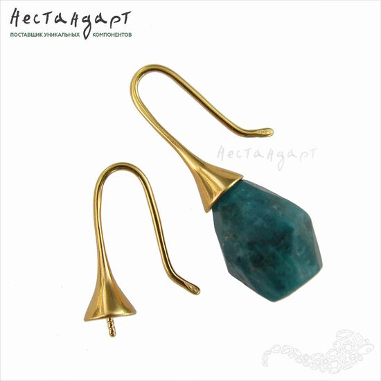 Швензы с чашей и штифтом Torus Vermeil Sterling Silver 21х6.5 мм (пара)