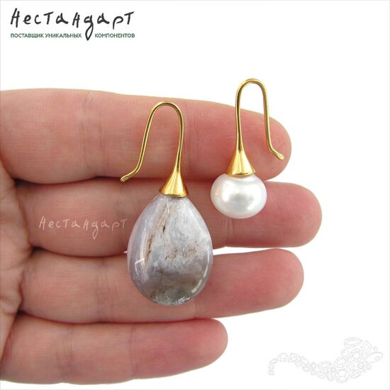 Швензы с чашей и штифтом Torus Vermeil Sterling Silver 21х6.5 мм (пара), изображение 2