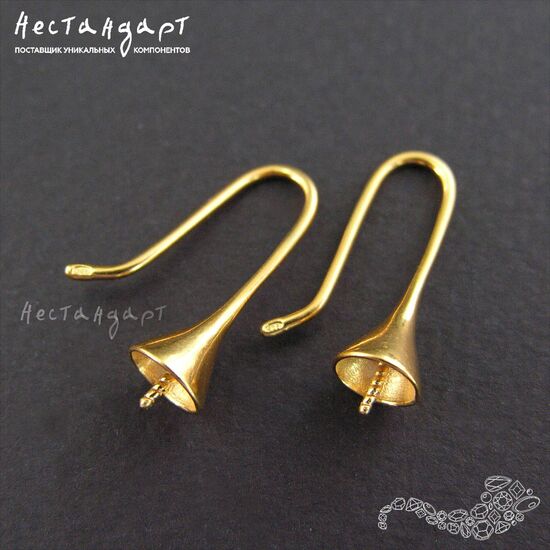 Швензы с чашей и штифтом Torus Vermeil Sterling Silver 21х6.5 мм (пара), изображение 3