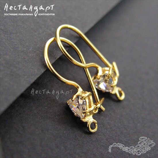 Швензы Ice Heart Vermeil Sterling Silver 19 мм (пара), изображение 2