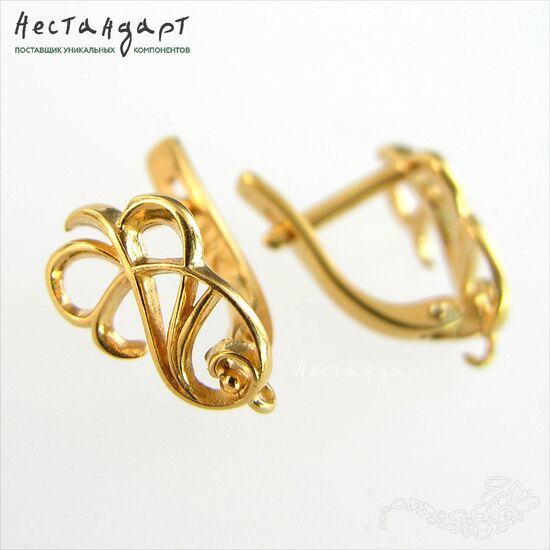 Швензы Calligraphy Vermeil Sterling Silver 13х8 мм (пара), изображение 4