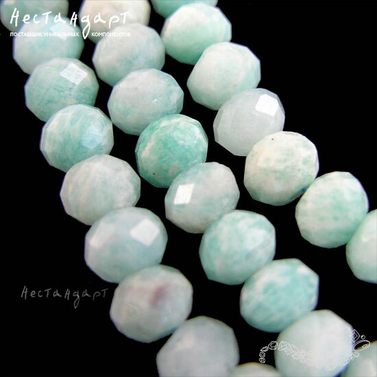 Амазонит натуральный рондель с огранкой 7х5,5 мм (уп. 6 шт.), изображение 5