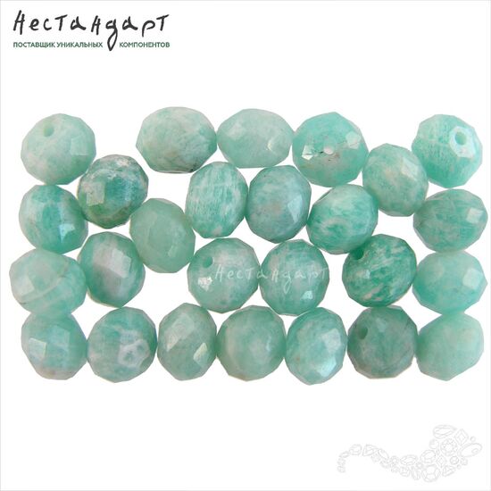 Амазонит натуральный рондель с огранкой 7х5,5 мм (уп. 6 шт.), изображение 6