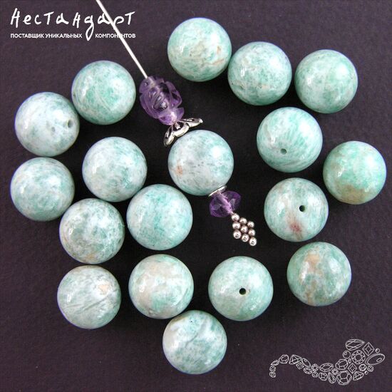 Амазонит натуральный гладкий 12 мм, изображение 2