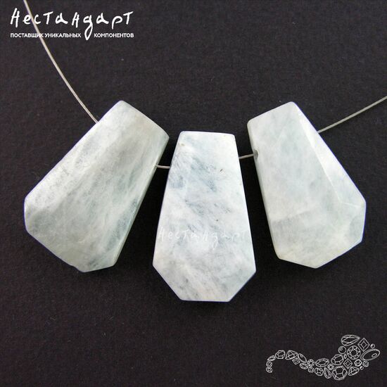 Аквамарин натуральный Trapezoid 27-30х18-20 мм, изображение 4